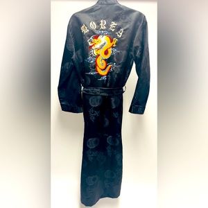 Floral-Jacquard Silk Korean Kimono Medium